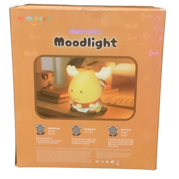 Mimico Turbo Moose Warm White Moodlight Kids Wireless LED Night Light 3 AAA NEW - Picture 7 of 9